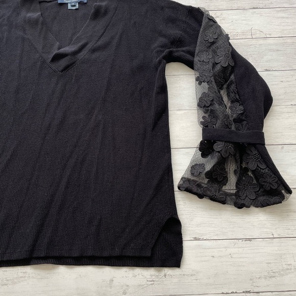 french connection Mozart  Caballo Lace Knits Cotton sweater M Black goth lace - Picture 6 of 7